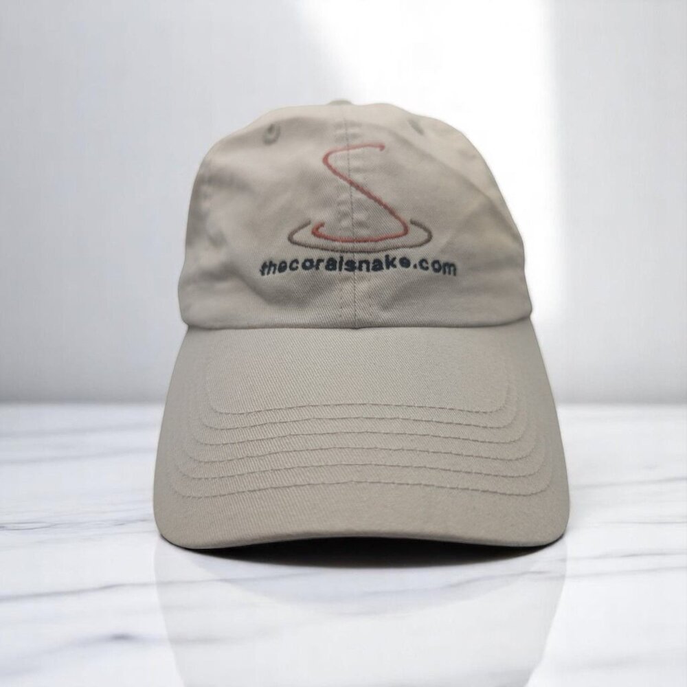 TheCoralSnake.Com Logo Cotton Unisex Port Authority Beige Adjustable Baseball C
